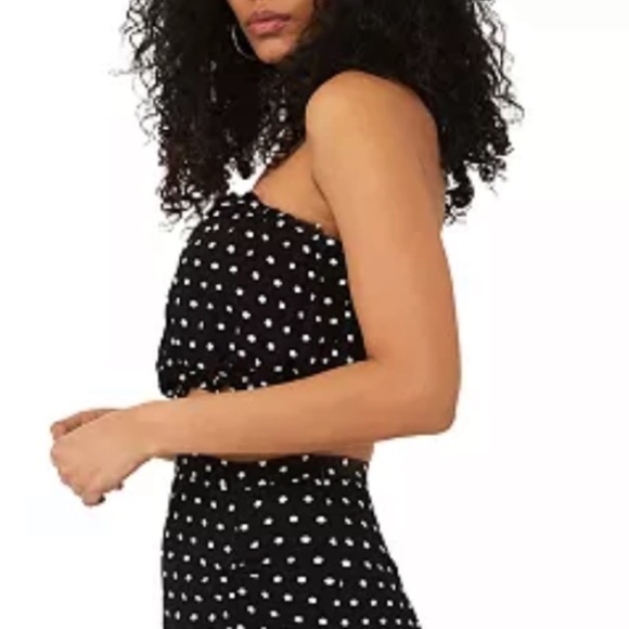 Free PEOPLE Black Polka dot Cutie Crossing Bandeau Crop Top size 8 - Picture 6 of 14